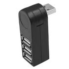 ABS 4 Port USB HUB Splitter , 270 Degrees Rotating High Speed 3 Ports USB HUB