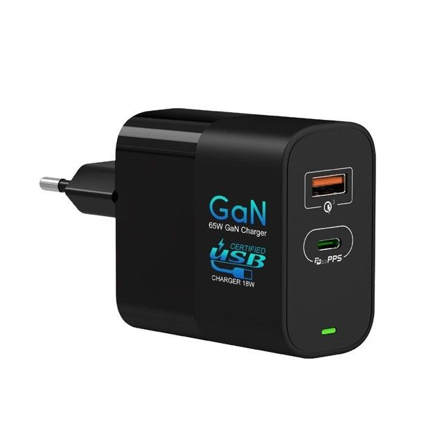65w USB C Wall Charger Multiports Pocket Sized PD Gan Charger Laptops Power Adapter