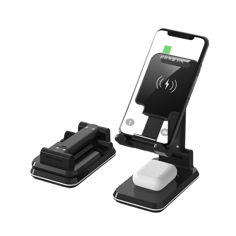 Dual Coil Wireless Charging Station 10W Foldable Portable Phone Holder